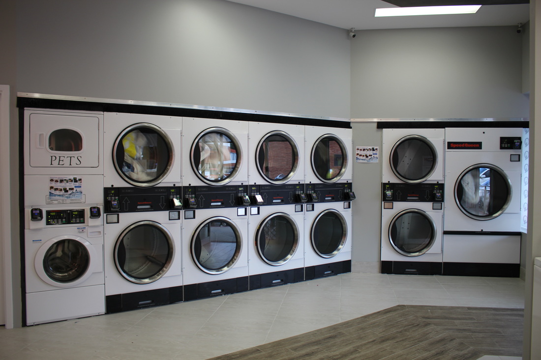 Kingsley Laundrette Speed Queen Equipped commercial and industrial washers and dryers